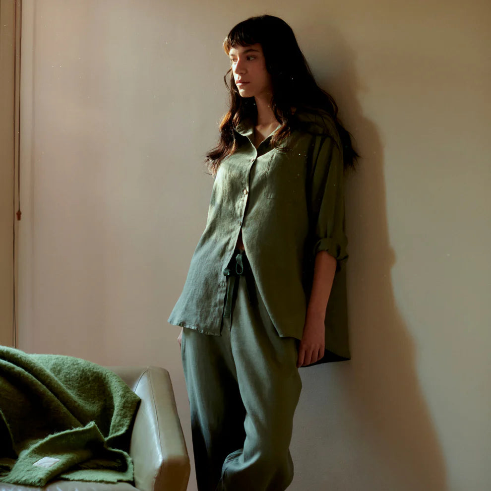 100% Linen Pants in Khaki