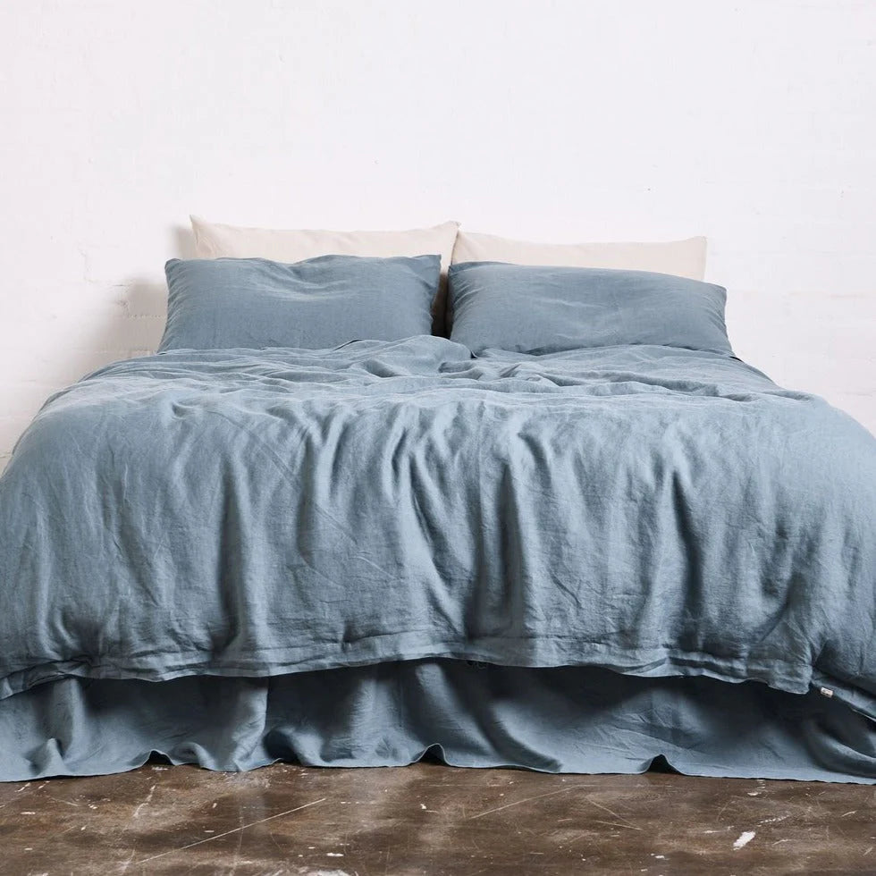 100% Linen Duvet Cover in Lake